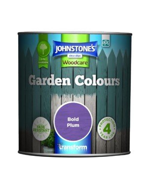 Johnstone’s - Garden Colours - Bold Plum - Exterior Wood Paint - Fade Resistant - Suitable for Garden Furniture Outdoors - Fence Paint - Dry in 2 hours - 12m2 Coverage per Litre - 1L