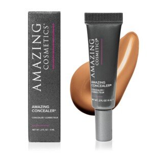AmazingCosmetics AMAZINGCONCEALER, full coverage long wear concealer makeup for undereye dark circles, acne, blemishes and mature skin, color correcting shades, natural finish