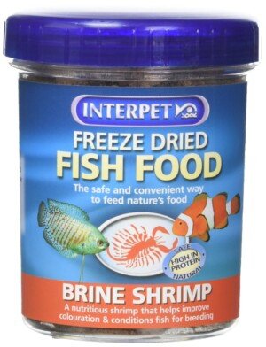 Interpet Freeze Dried Aquarium Fish Food, Safe, Natural, High Protein, Brine Shrimp, 18g