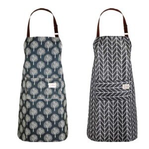 2Pcs PVC Apron for Women - Waterproof & Wipeable Kitchen Apron with Pocket