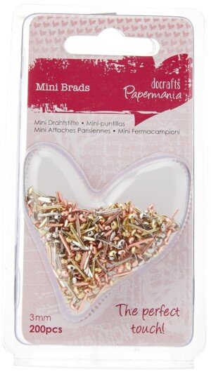 docrafts,PMA 3741104 Mini Brads Metallic, Assorted Gloss (Pack of 200)