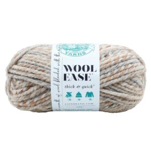 Lion Brand Yarn 640-536 Wool-Ease Thick and Quick Yarn, Fossil,21.59 x 9.525 x 9.525 cm