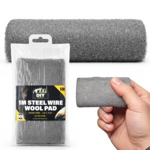Side detail of the SOL 1 Metre Steel Wire Wool Pad Grade 0000, ideal for polishing and cleaning surfaces