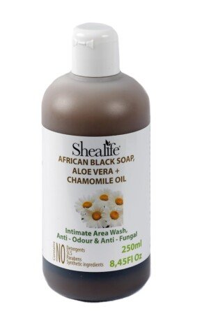 Intimate hygiene African Black Soap, pH Balanced with Aloe Vera gel & Chamomile, Intimate Area Wash, Anti - Odour & Anti - Fungal Formula, 250ml