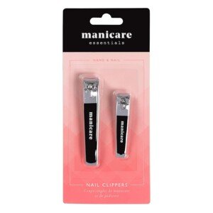 Manicare Nail Clippers, Pack Of 2, Stainless Steel Small And Medium Clippers For Precisie Trimming Of Toenails And Fingernails, Professional Blade, Perfect For Home Or Salon Manicures And Pedicures