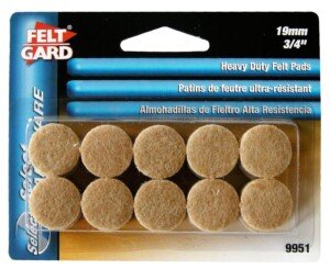 19mm Round Furniture Felt Pads, Self-Adhesive Pads for Furniture Feet to Protect Hardwood Floors, Beige, (Pack of 20)