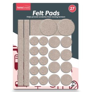 SOL 27pk Felt Furniture Pads Floor Protectors Chair Leg Floor Protectors Round Large Felt Pads for Furniture Feet Dining Chair Leg Cushions Self Adhesive Non Scratch Hardwood Laminate Tile Surfaces