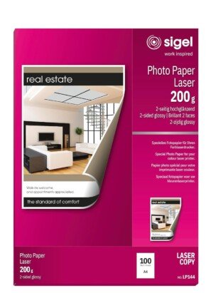SIGEL LP144 Photo Paper for Colour Laser/ Copier, A4, White, 200gsm, 100 sheets