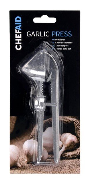 Chef Aid Traditional Garlic Press with Cherry/Olive Stoner