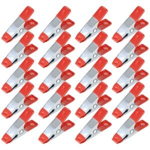 Metal Spring Clamps Clips, Heavy Duty Tipped Grip Holder Rubber Coated, Wood Clamps for Tarpaulin, Camping, Woodworking, Model Making Tool - 20 Pcs/2 Inch (20)