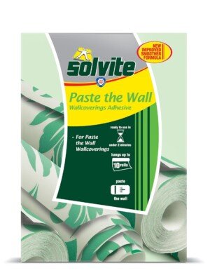 Solvite Paste the Wall, Wallcoverings Adhesive, Ready to Use in Under 2 Minutes, Hangs up to 10 Rolls, 474g