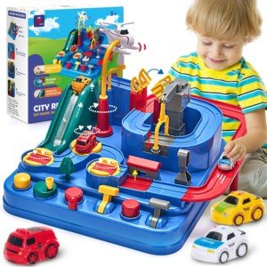 hahaland Kids Toys for 3 Year Old Boys Car Race Track Boys Toys Age 3 4, Adventure Vehicles Learning & Intelligence Educational Toddler Gifts for 3 4 5 Year Old Girl