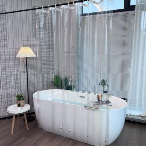 EurCross Clear Plastic Shower Curtains Mould Proof and Mildew Resistant,Transparent Waterproof High Grade PEVA 200cm Long Shower Curtain Liner for Bathbroom with 5 Magnet Weights