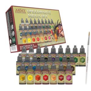 The Army Painter Speedpaint Mega Set, 24 Dropper Bottles of Non Toxic 18ml Acrylic Paints with Mixing Balls including 1 Monster Paint Brush, Speed Paint Set for Miniature Model Painting