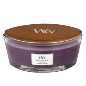 WoodWick Ellipse Scented Candle | Spiced BlackBerry | with Crackling Wick | Burn Time: Up to 50 Hours