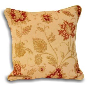 Riva Paoletti Zurich Cushion Cover - Champagne Cream - Decorative Floral Jacquard Design - Piped Edges - Reversible - 100% Polyester - 45 x 45cm (18" x 18" inches) - Designed in the UK