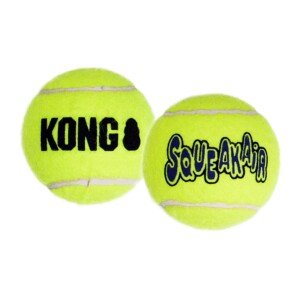 KONG - Squeakair Balls - Dog Toy Premium Squeak Tennis Balls, Gentle on Teeth - For Small Dogs (3 Pack)