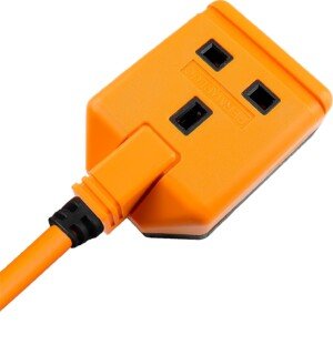 Masterplug One Socket Single Extension Lead, 5 Metre Cable, Unswitched, Heavy Duty, Rewireable, 1-Way Plug Extension Cable, Work Power, Permaplug, Orange, 13A, 1G, 5m, EXS1315O