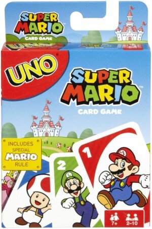 UNO Super Mario Card Game Animated Character Themed Collector Deck 112 Cards with Character Images, Gift for Kids Ages 7 Years Old & Up, DRD00