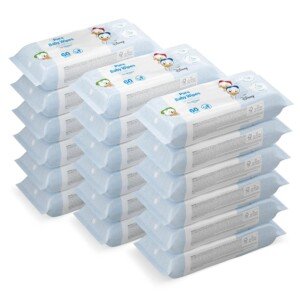 by Amazon Disney Baby Wipes, 99% Water, 1080 Wipes, Unscented, 18 Pack of 60