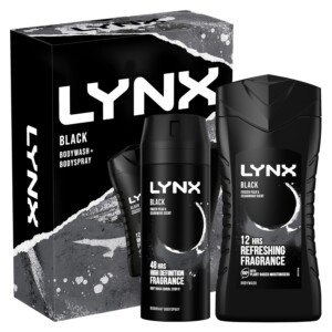 LYNX Black Duo Body Spray Gift Set Body Wash & Deodorant perfect for his daily routine 2 piece