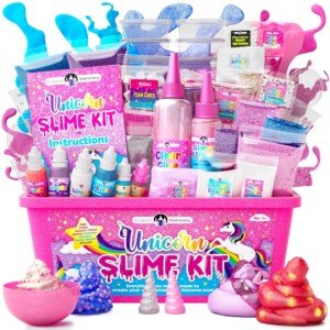 Original Stationery Slime Kit - Create Glow in The Dark and Regular Unicorn Slime for Girls, Magical Birthday Gift Idea