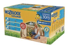 HOZELOCK - Superhoze Expanding Hose 30 m : Flexible Hose, Stretches up to 3x Original Length | With 2 Aquastop Fittings for a Watertight Connection: Ready to Use [8230A1240]