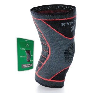 Rymora Knee Support for Men and Women - Compression Sleeve to Ease Knee Discomfort - Great for Running, Sports & Everyday Wear (Grey) (Single Sleeve) (Medium) [M]