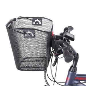 Fischer handlebar basket with quick attachment, specially developed for e-bikes, load capacity 5 kg, suitable for all standard displays with a width of 9 cm, including Bosch displays