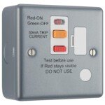 Front view of the British General BG Electrical Unswitched Fused Spur Connection Unit, showcasing its industrial flat profile and steel fini
