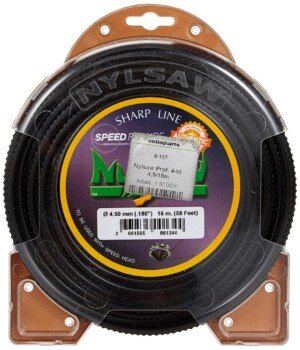 Ratioparts NYLSAW Strimmer Line 4.5 mm 16 m Trimmer Line 4-Sided Toothed Nylon Thread