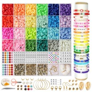 6600+ Pcs Clay Beads Bracelet Making Kit 28 Colours 6mm Clay Bead Set for Teen Girl Gifts Friendship Bracelet Making Kits for Girls Beads for Bracelet Making DIY Crafts Gifts for Teens
