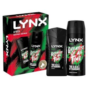 LYNX Africa Duo Body Spray Gift Set Body Wash and Deodorant perfect for his daily routine 2 piece
