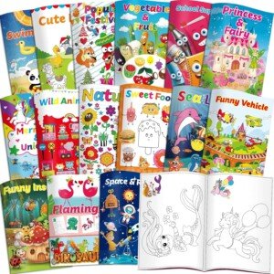 15Pcs Colouring Books for Children Age 2-8,Kids Activity Books for Party Favours,21.6*15cm,Kids Party Bag Fillers,Themes Include Unicorns, Dinosaurs, Underwater World and More