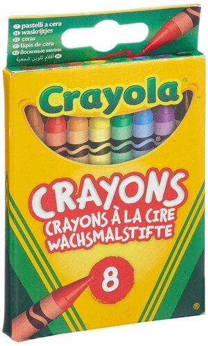 CRAYOLA Wax Colouring Crayons - Assorted Colours (Pack of 8), A Must - Have for All Kids Arts and Crafts Sets, Ideal for Kids Aged 3+