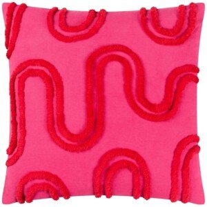 furn. Heya Home Archie Tufted Cushion Cover, Pink/Red