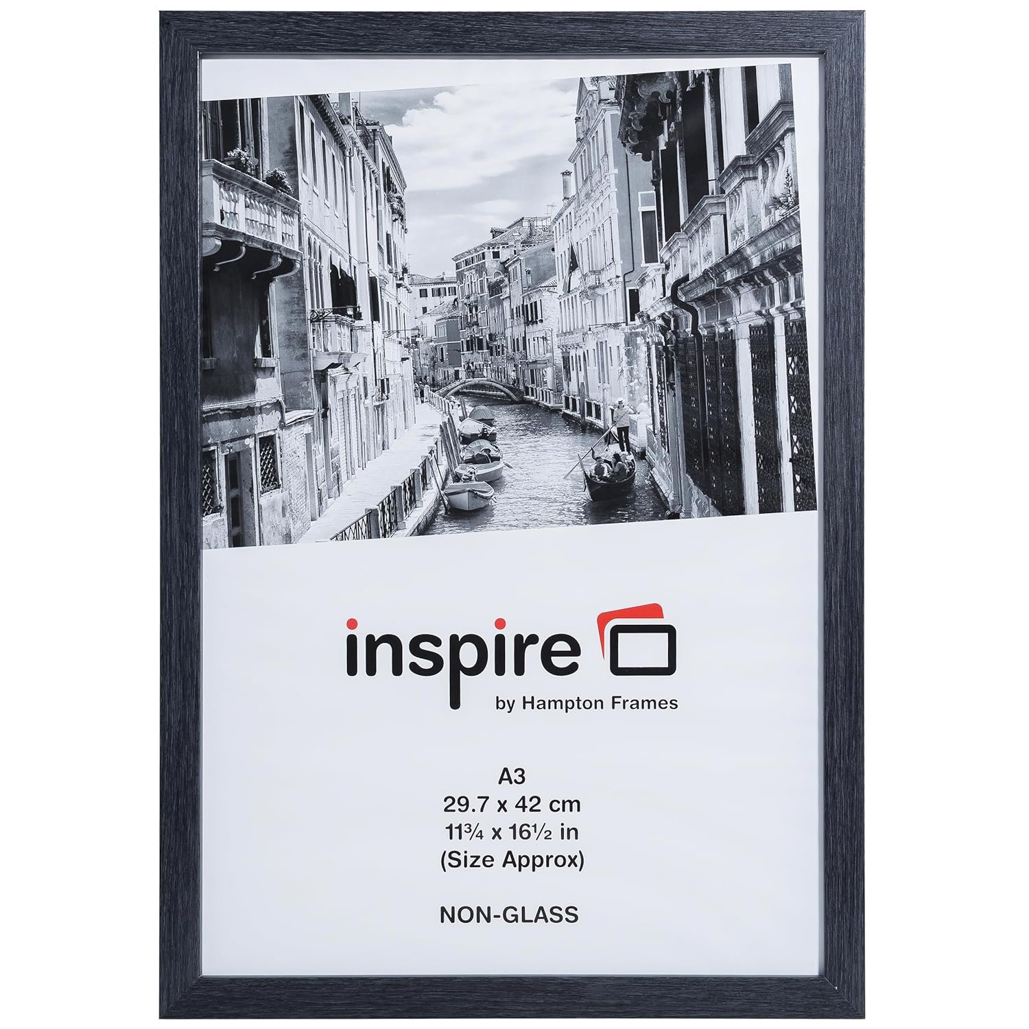 Hampton Frames WESTMINSTER Paperwrap Poster Photo Display Frame Acrylic (Non Glass) Grey A3 (30x42cm) WESA3GRY