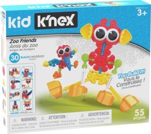 Basic Fun Kid K'NEX | Zoo Friends Building Set 30 Model | Kids Craft Set with 55 Pieces | Educational Toys for Kids, Fun Building Toys for Boys and Girls, Construction Toys Ages 3 85700