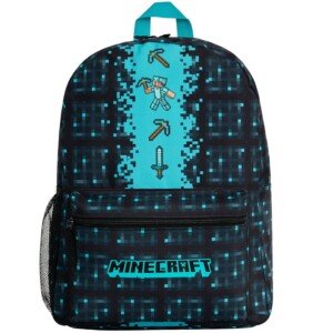 Minecraft Backpack for Kids Teenagers Gaming Rucksack School Bag Creeper Daypack Travel Bag for Days Out PE Sports Gamer Gifts