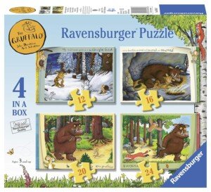 Ravensburger The Gruffalo Toys - 4 in Box (12, 16, 20, 24 piece) Jigsaw Puzzles for Kids Age 3 Years +