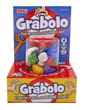 Ideal Grabolo: Find the match and grab it fast reaction game Quick play family game For 3-6 Players Ages 4+, Multicolor