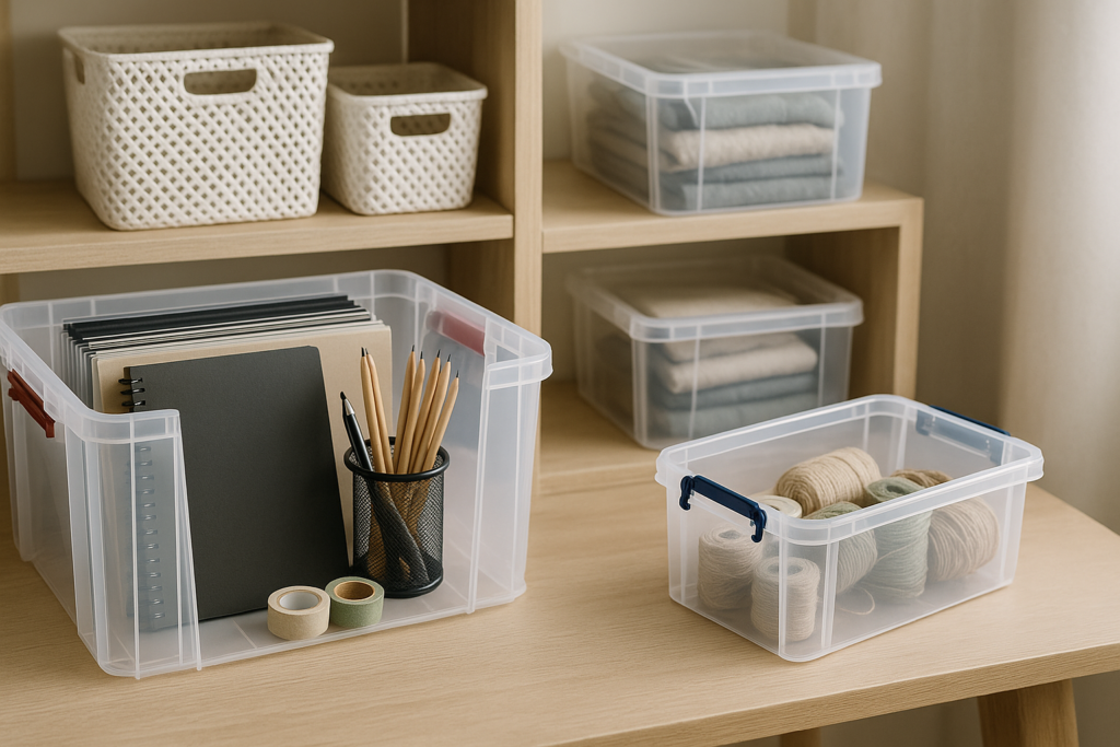 10 Creative Organisation Hacks with Clear Plastic Storage Boxes – Really Useful Box – Baskets & Bins